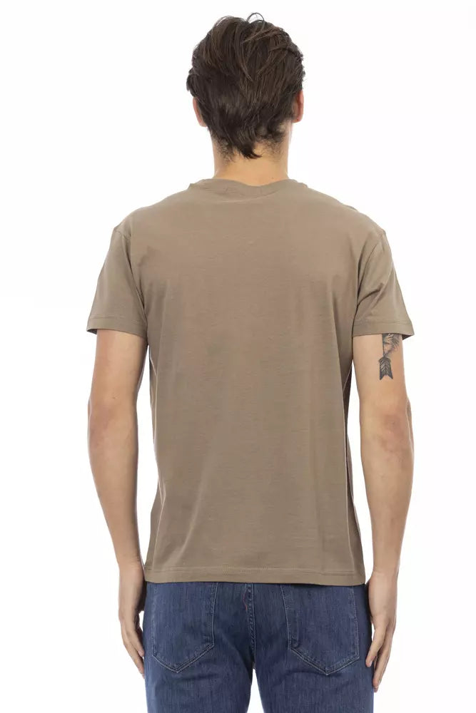 Trussardi Action Braunes Baumwoll-T-Shirt für Herren