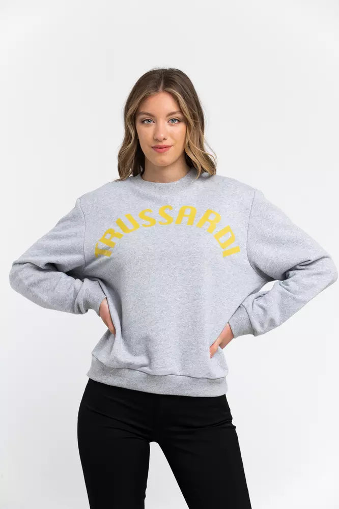 Trussardi Graues Baumwoll-Sweatshirt für Frauen