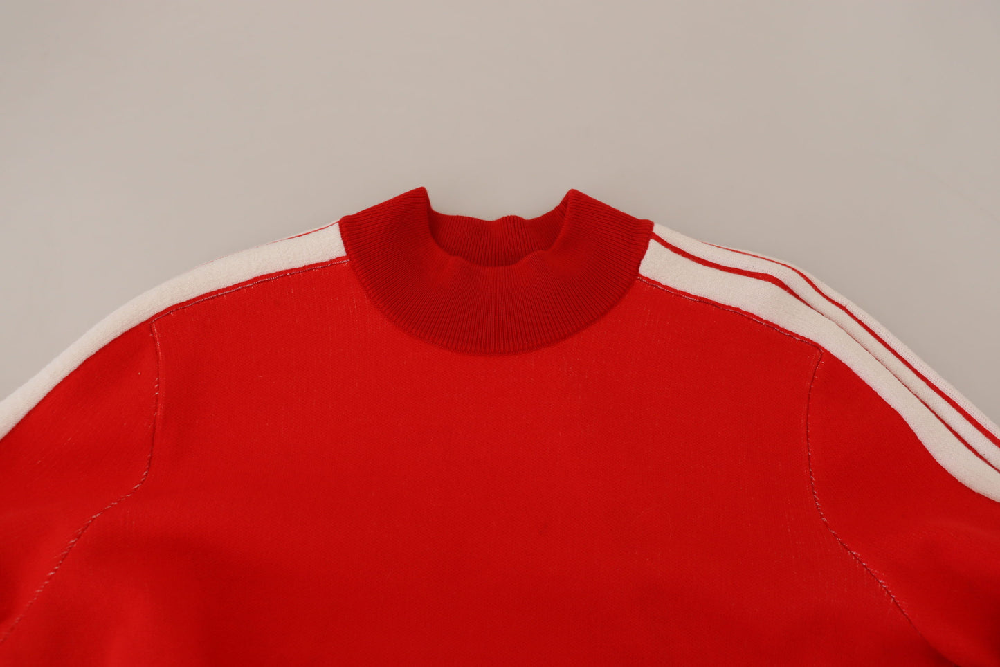 GCDS Roter Wollpullover mit Logo bedruckter Rundhalsausschnitt für Männer Pullover