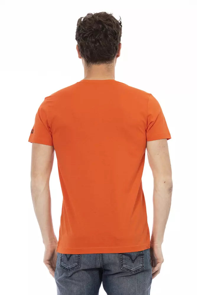 Trussardi Action Rotes Herren-T-Shirt aus Baumwolle