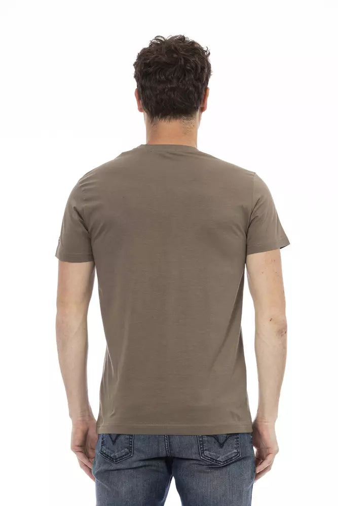 Trussardi Action Braunes Herren T-Shirt aus Baumwolle