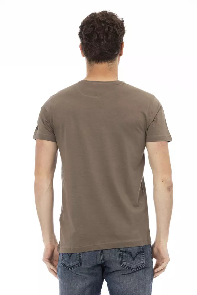 Trussardi Action Braunes Herren-T-Shirt aus Baumwolle
