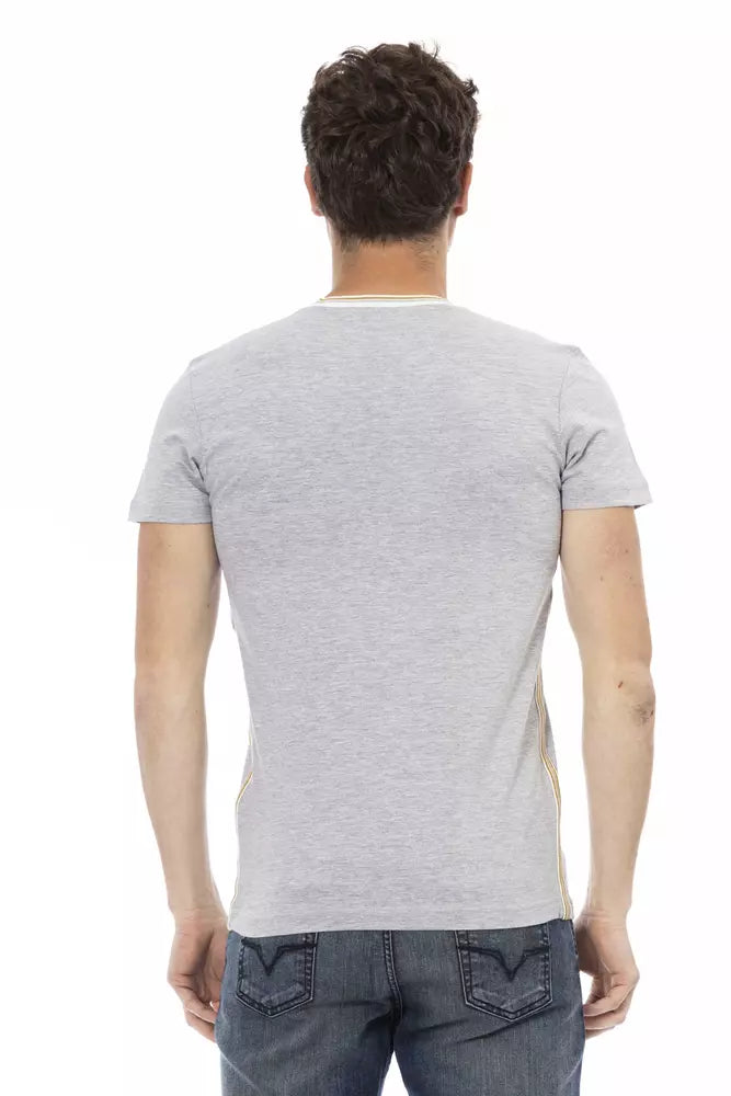 Trussardi Action Graues Herren T-Shirt aus Baumwolle