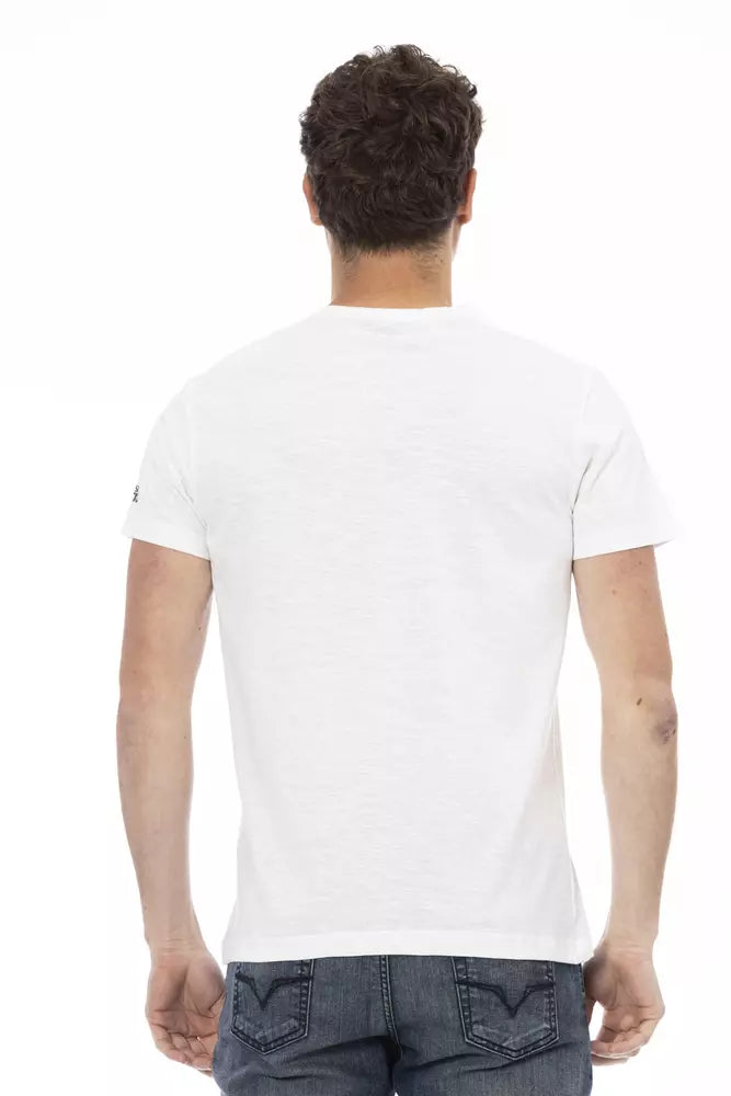 Trussardi Action Weißes Herren-T-Shirt aus Baumwolle