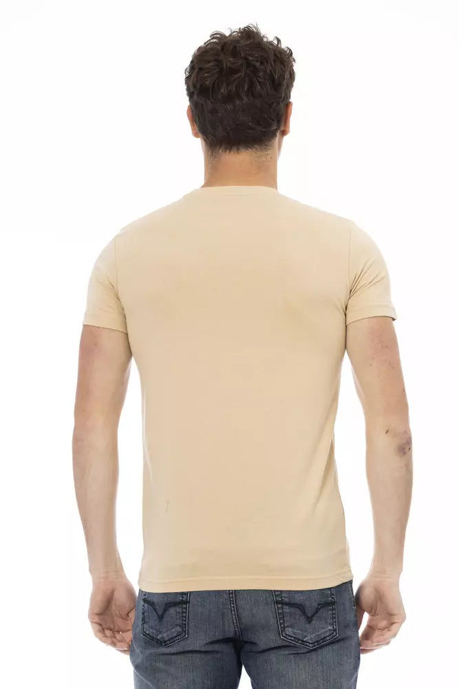 Trussardi Action Beigefarbenes Baumwoll-T-Shirt für Herren