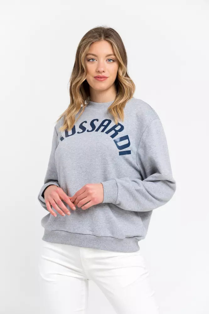 Trussardi Graues Baumwoll-Sweatshirt für Frauen