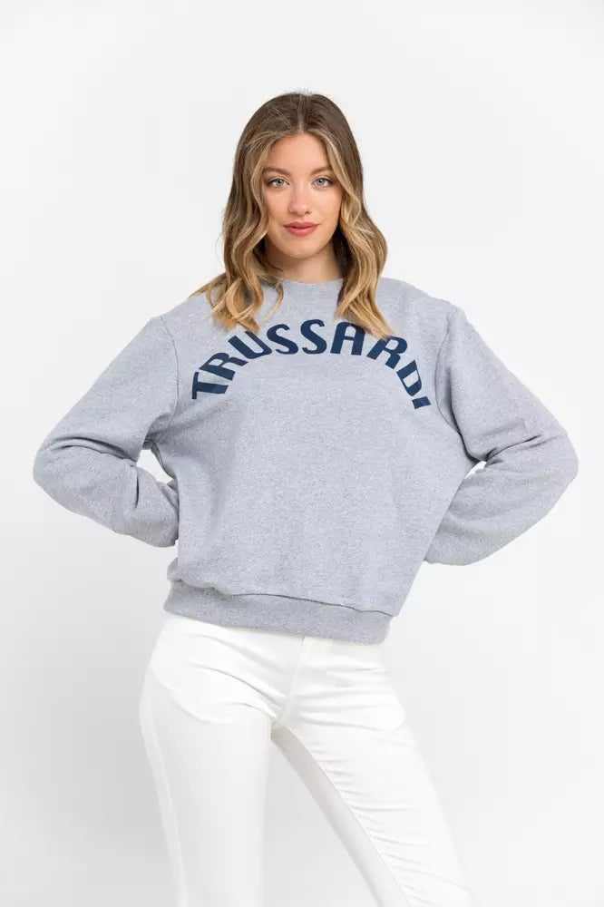 Trussardi Graues Baumwoll-Sweatshirt für Frauen