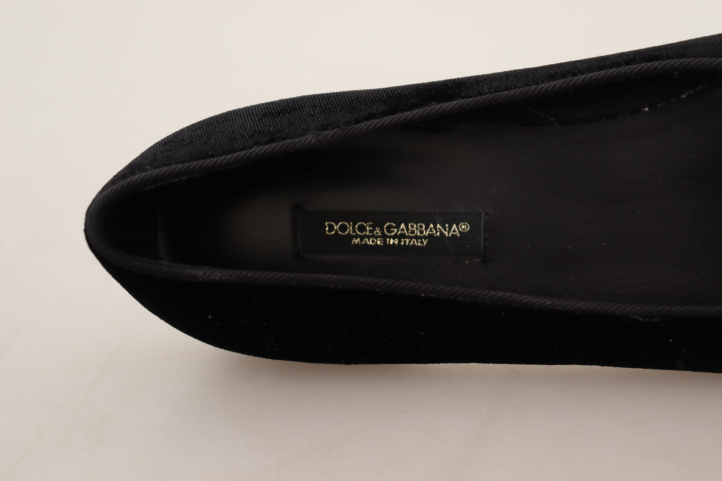 Dolce & Gabbana Schwarz DG Sacred Heart Patch Slip On flache Schuhe