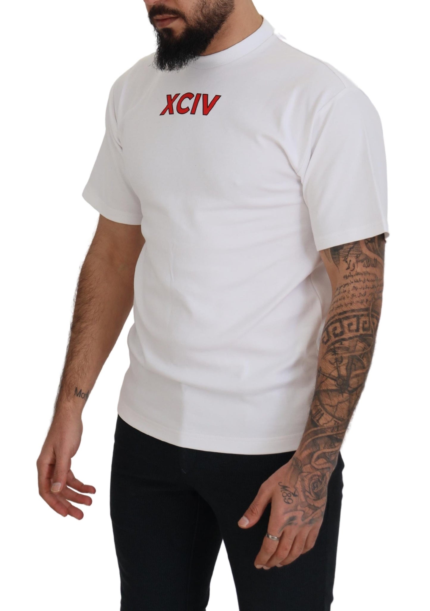 GCDS Weißes T-Shirt mit Logodruck und kurzen Ärmeln aus Baumwolle