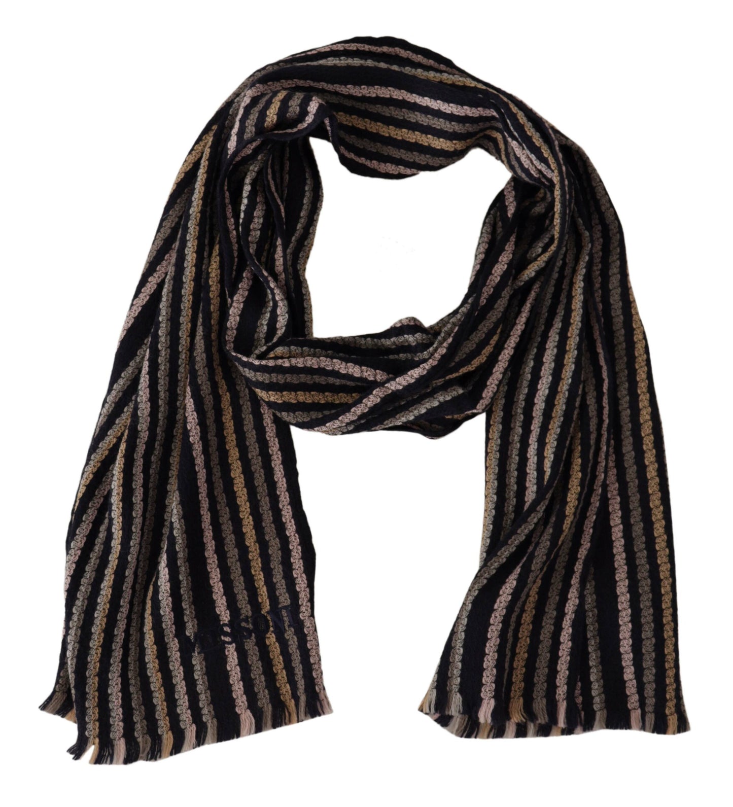 Missoni Multicolor Streifen Wolle stricken Fransen Schal Schal