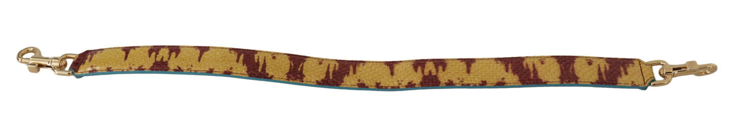 Dolce & Gabbana Gelbes Rotes Leder Goldfarbener Schulterriemen