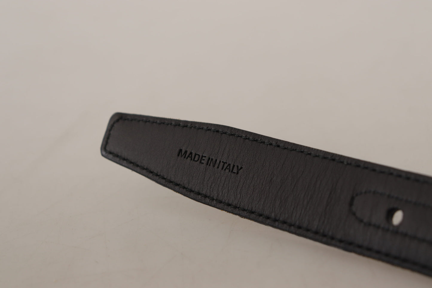 Dolce & Gabbana Marineblauer Jacquardgürtel mit goldfarbenem Logo und Metallschnalle