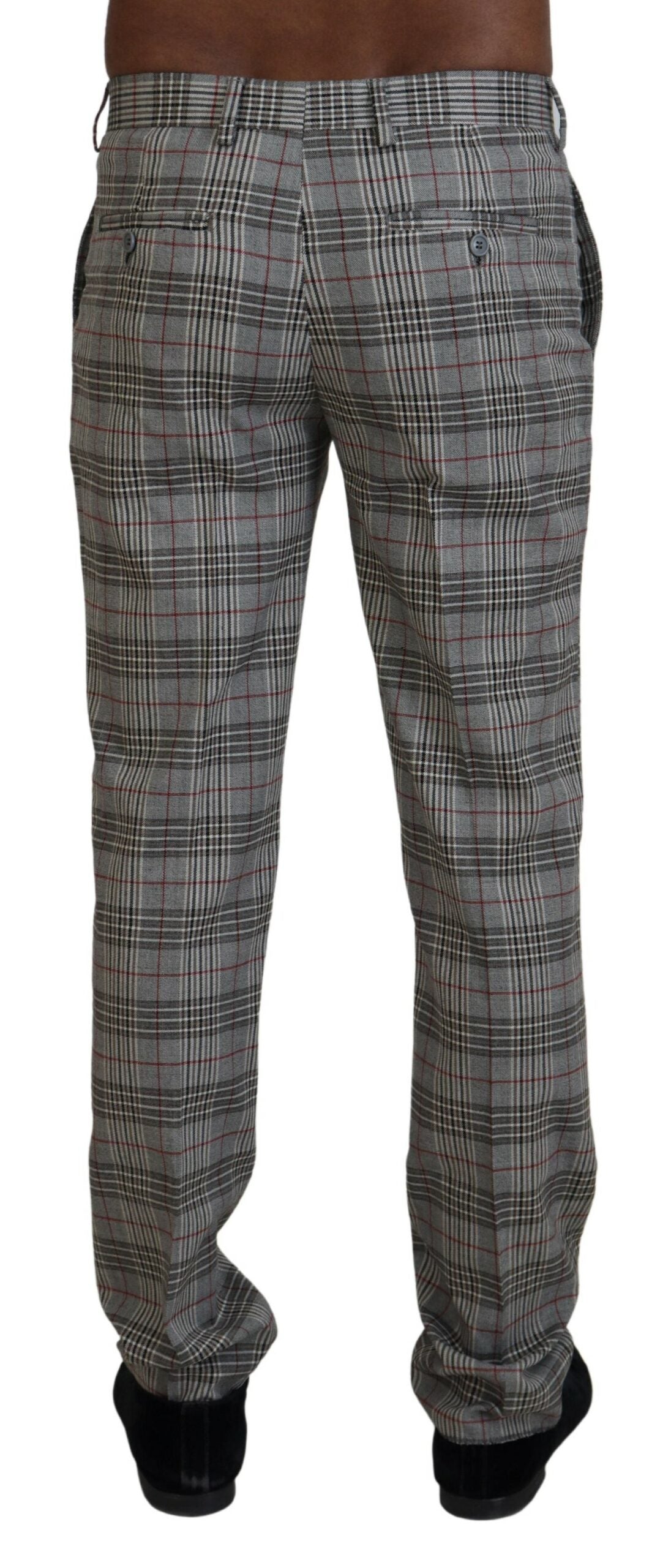 BENCIVENGA Graue karierte Skinny-Hose für Männer