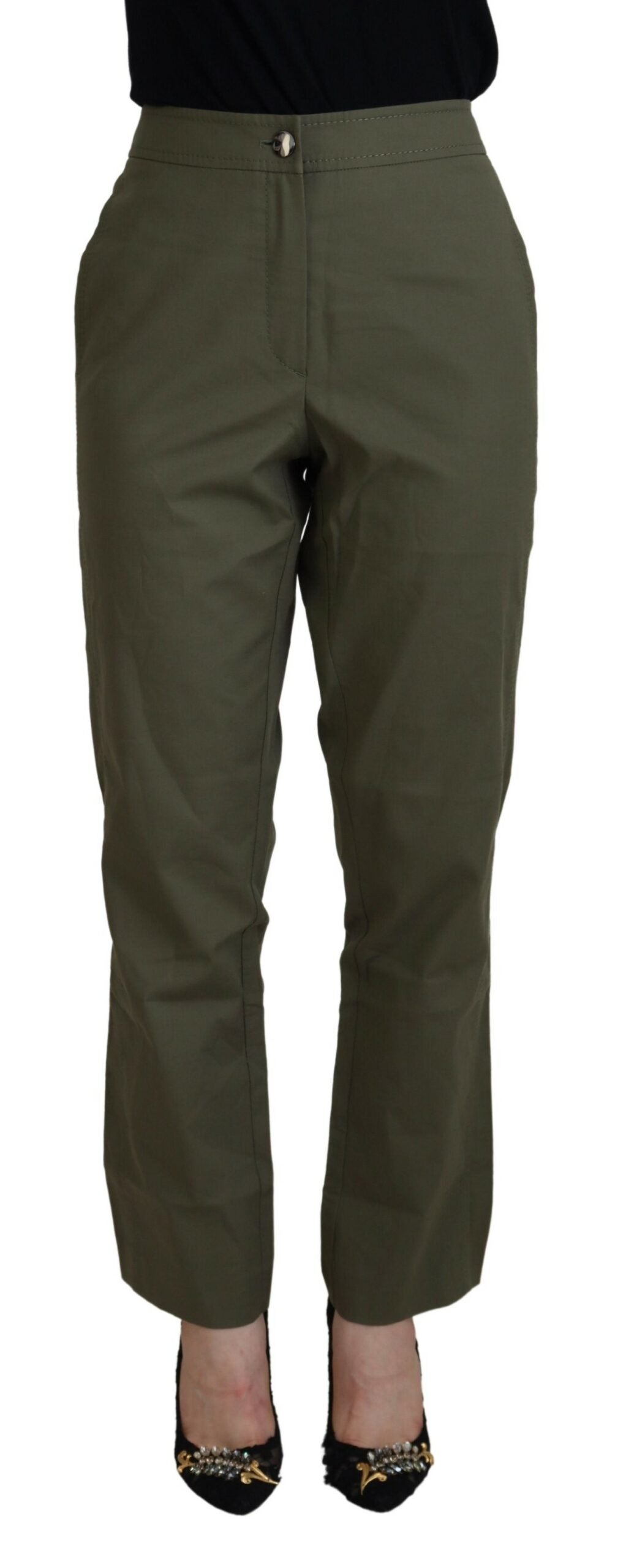 LAUREL Grüne Baumwolle High Waist Damen Tapered Pants