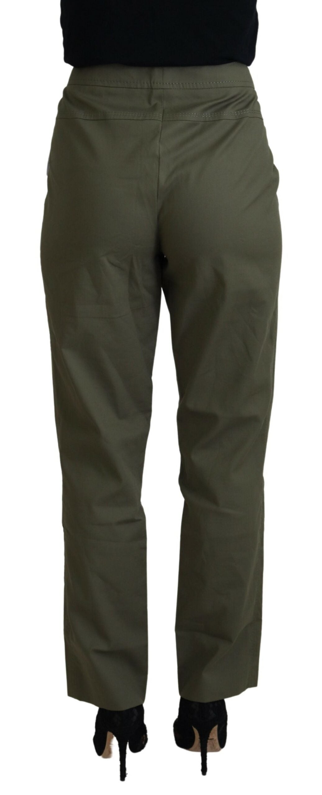 LAUREL Grüne Baumwolle High Waist Damen Tapered Pants