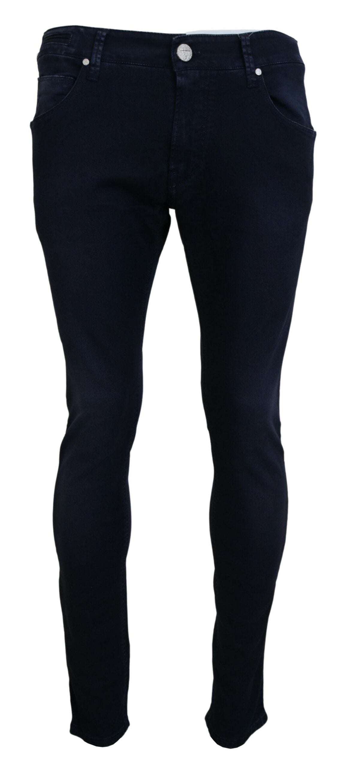 Acht Blaue Baumwolle Tapered Slim Fit Herren Casual Denim Jeans