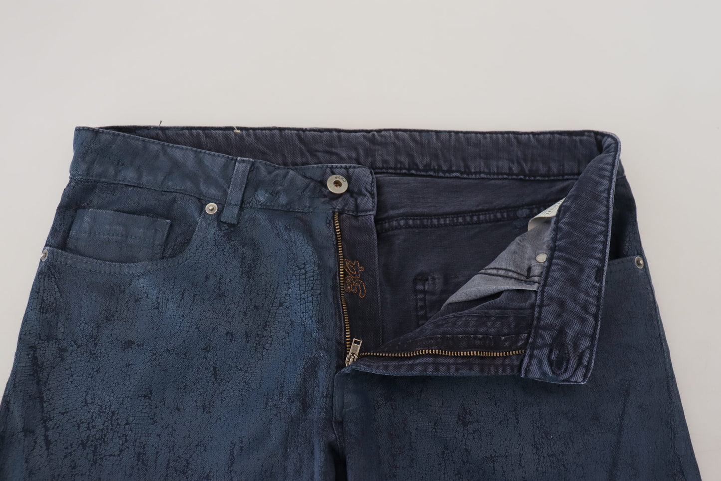 Exte Blaue Baumwolle Tapered Slim Fit Herren Casual Denim Jeans