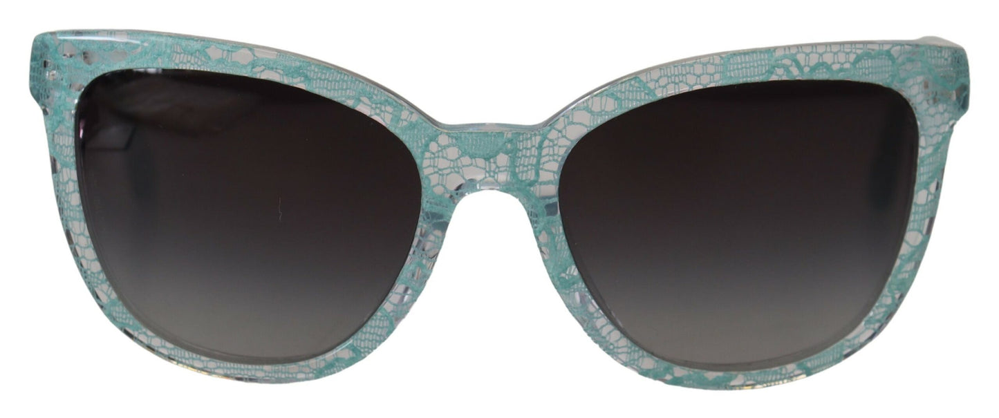 Dolce & Gabbana Blaue DG4190 Spitze Kristall Acetat Schmetterling Sonnenbrille