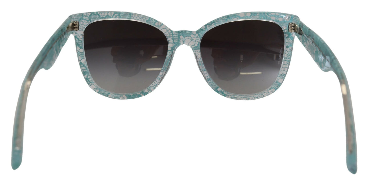 Dolce & Gabbana Blaue DG4190 Spitze Kristall Acetat Schmetterling Sonnenbrille