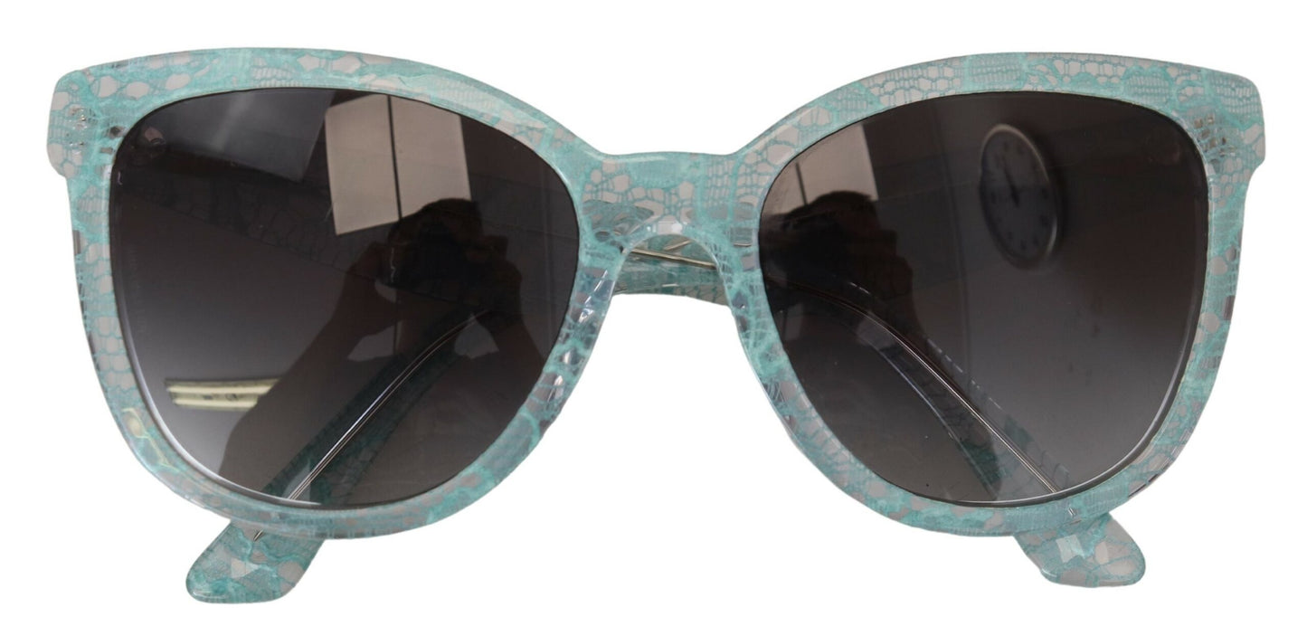 Dolce & Gabbana Blaue DG4190 Spitze Kristall Acetat Schmetterling Sonnenbrille