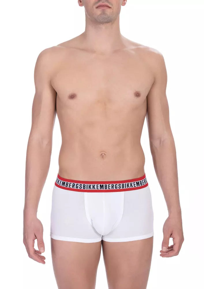 Bikkembergs Weißes Baumwoll-Boxershorts-Doppelpack für Herren