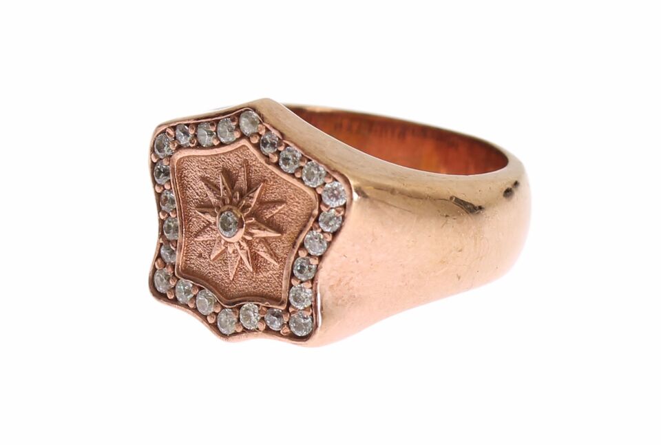 Nialaya Rosa Gold 925 Silber Authentic Clear Ring