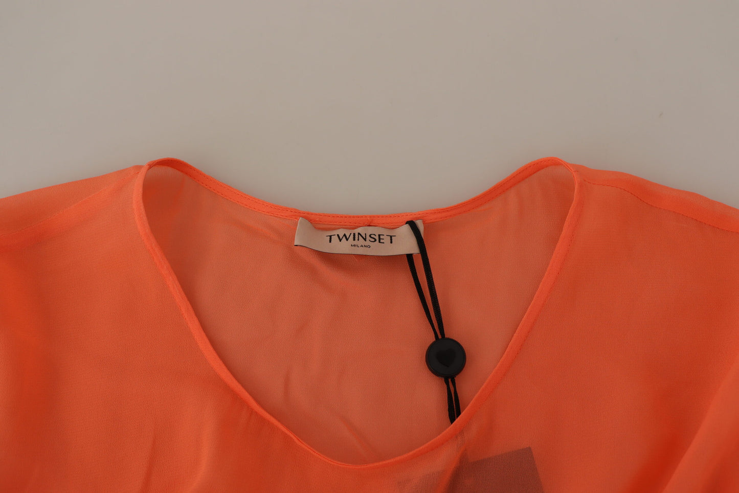 Twinset Koralle Baumwollmischung Kurze Ärmel Maxi-Shift-Kleid