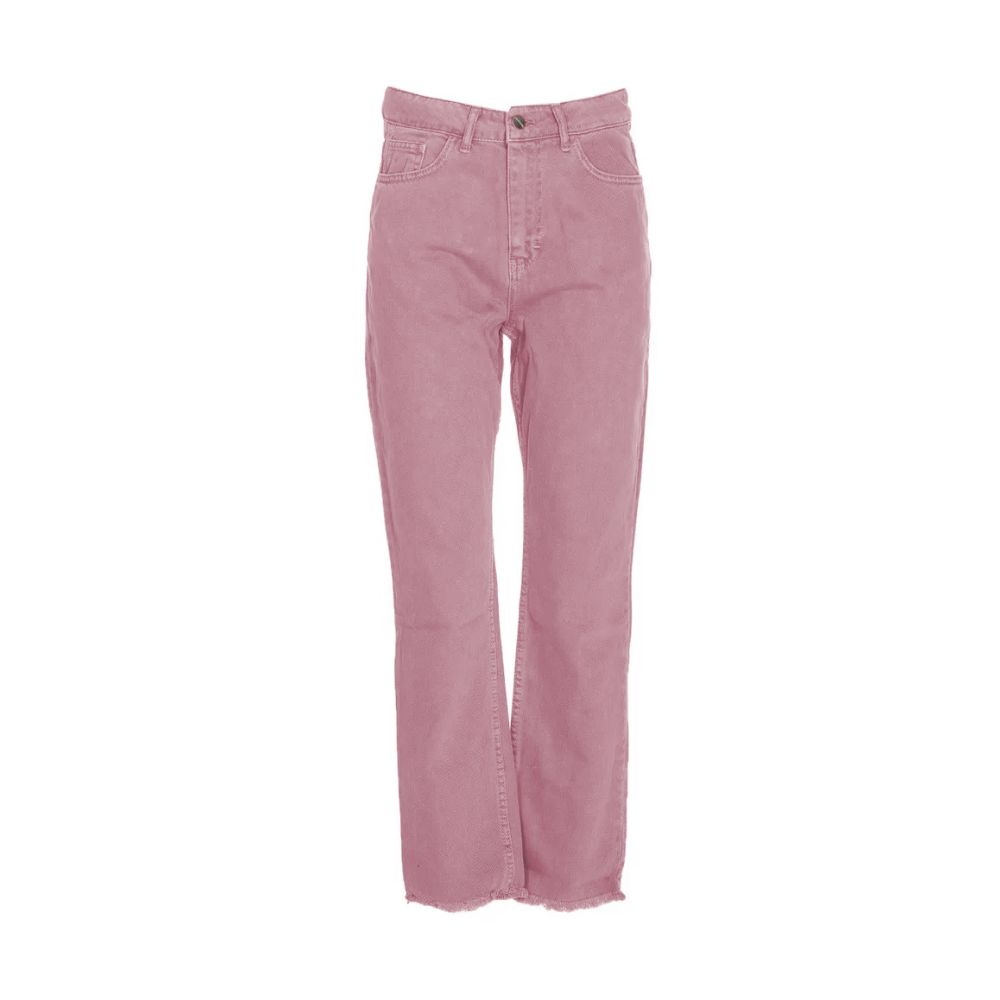 Hinnominate Schicke rosafarbene Raw Cut Bottom Jeans