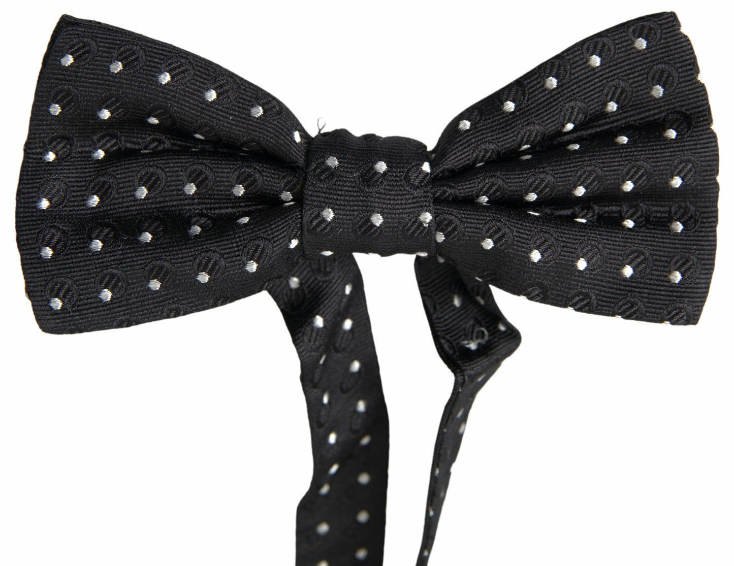 Dolce & Gabbana Schwarze Polka Dot Seide Verstellbare Männer Hals Papillon Fliege