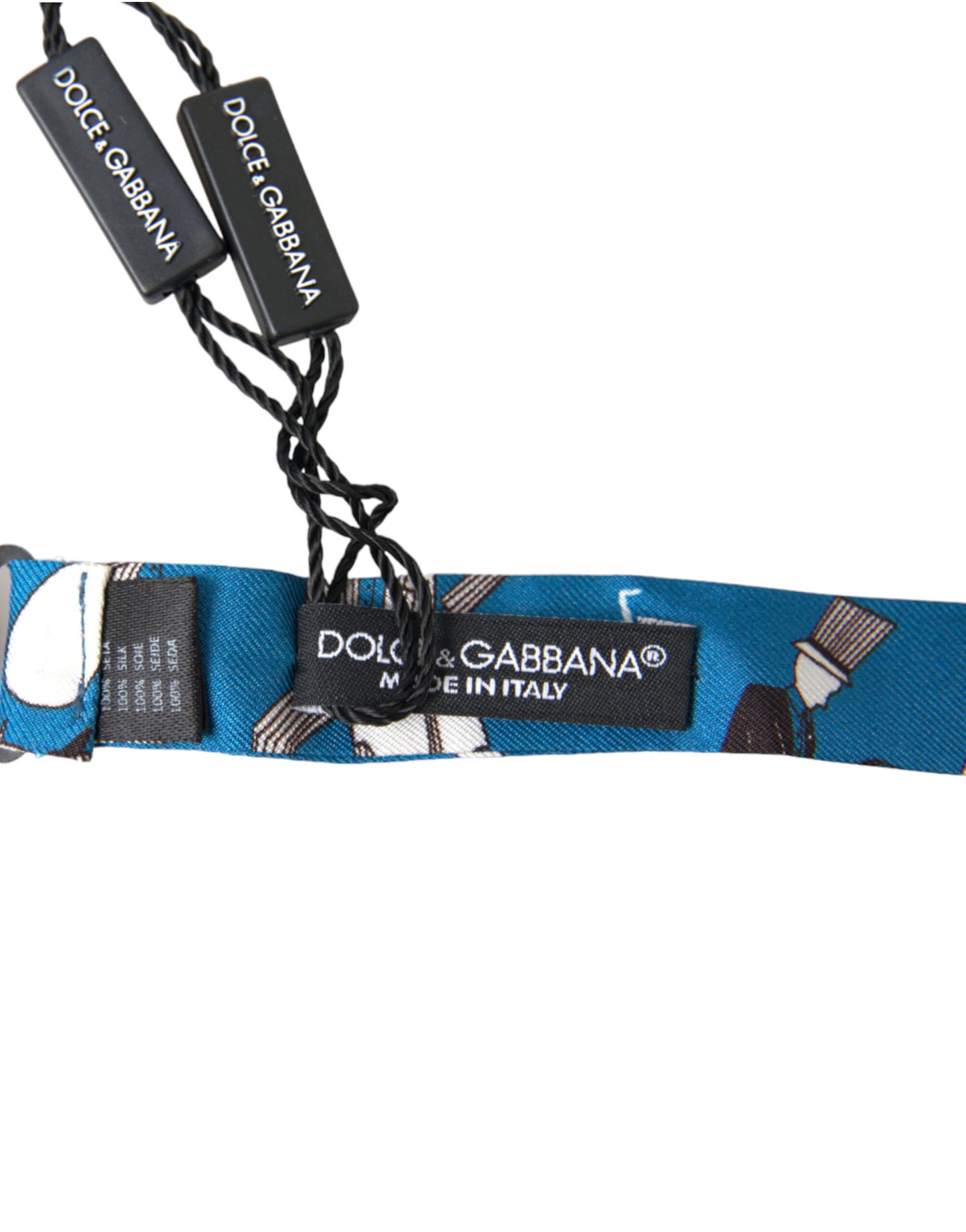Dolce & Gabbana Blaue Jazz Club Seidenfliege mit verstellbarem Ausschnitt Papillon Fliege