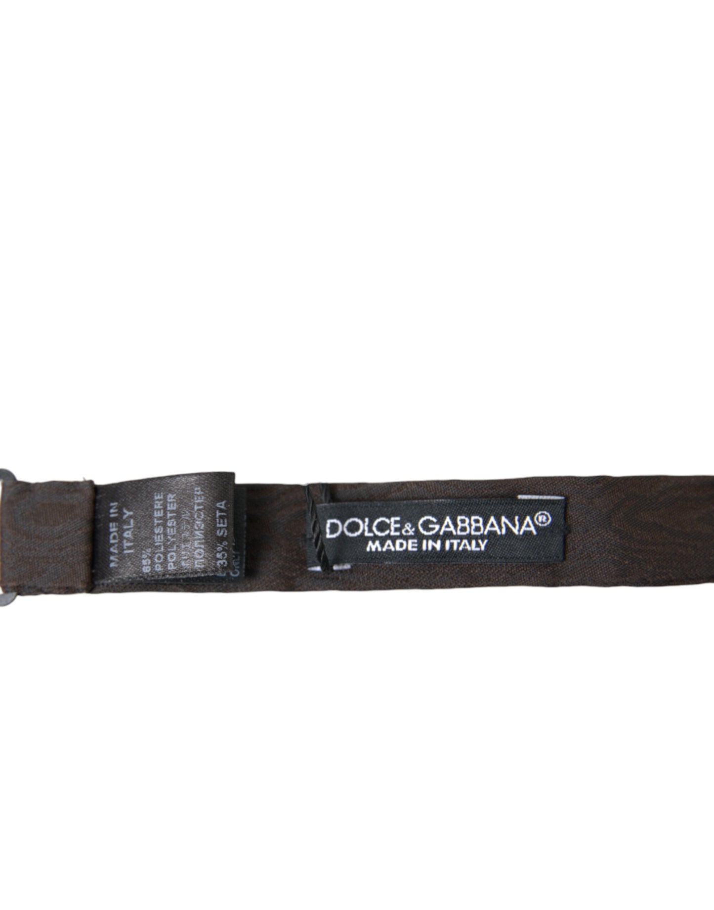 Dolce & Gabbana Braun Polyester Seide Verstellbare Hals Männer Papillon Fliege