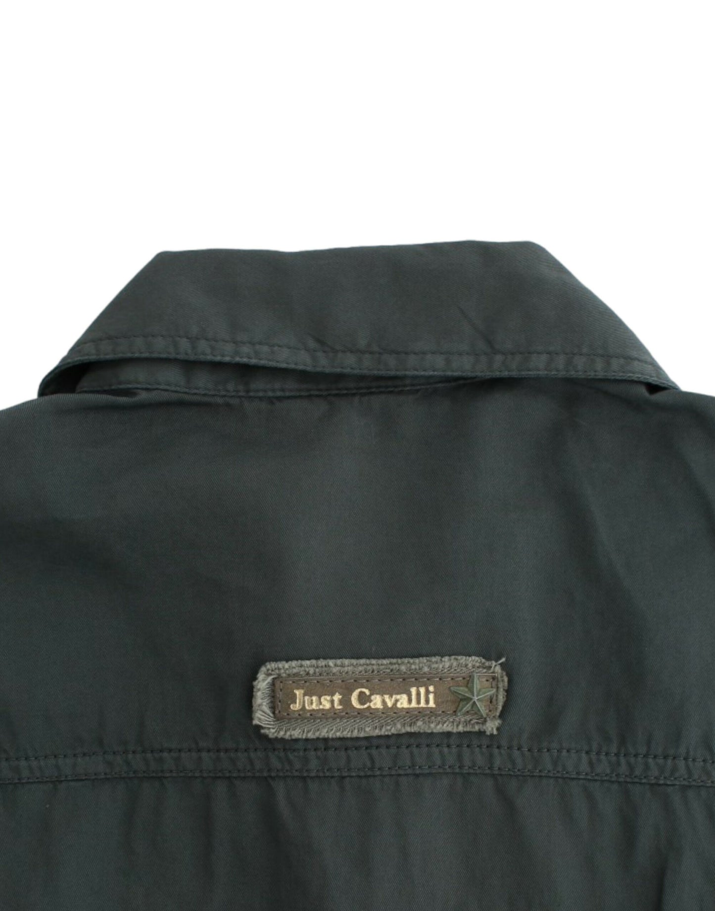 Cavalli Graues Hemd mit Knopfleiste