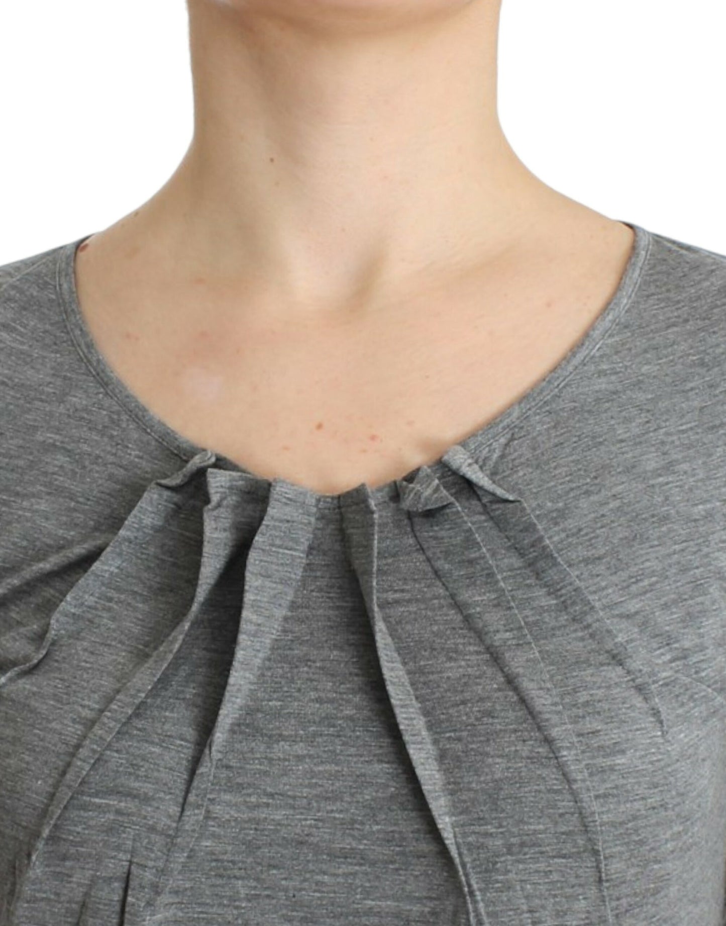 Cavalli Graues 3/4-Ärmel-Pullover-Top