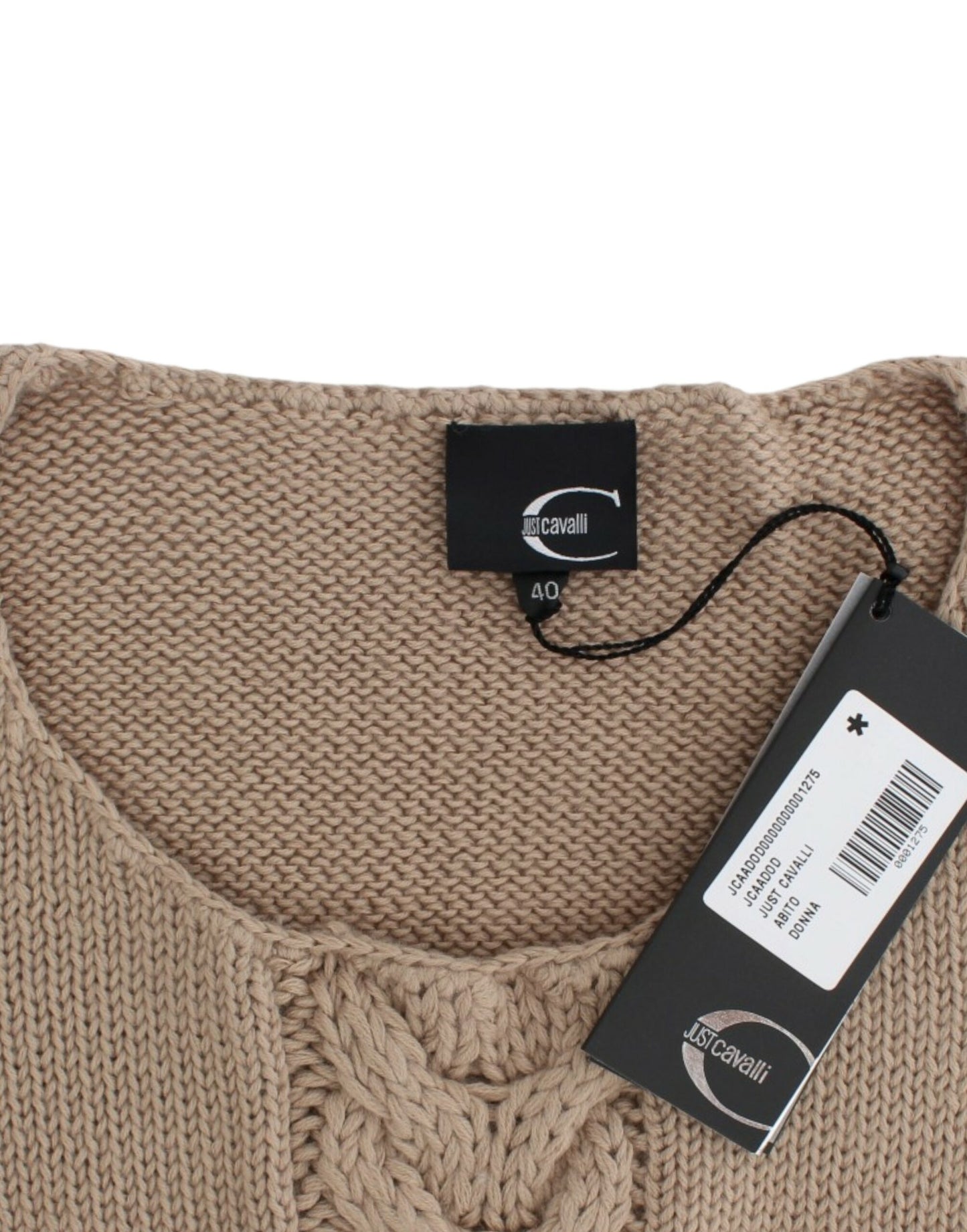 Cavalli Beigefarbener Pullover aus gestrickter Wolle
