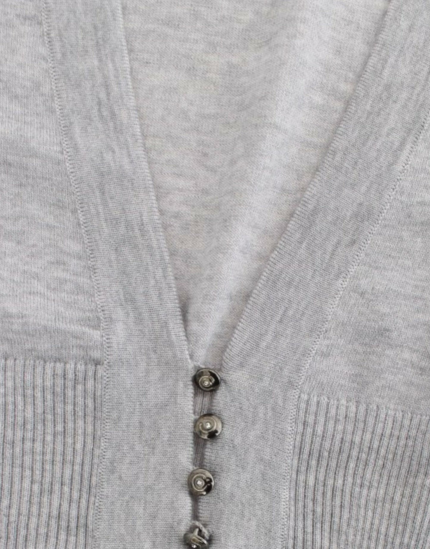 Cavalli Graue Strickjacke aus Wolle in Kurzform