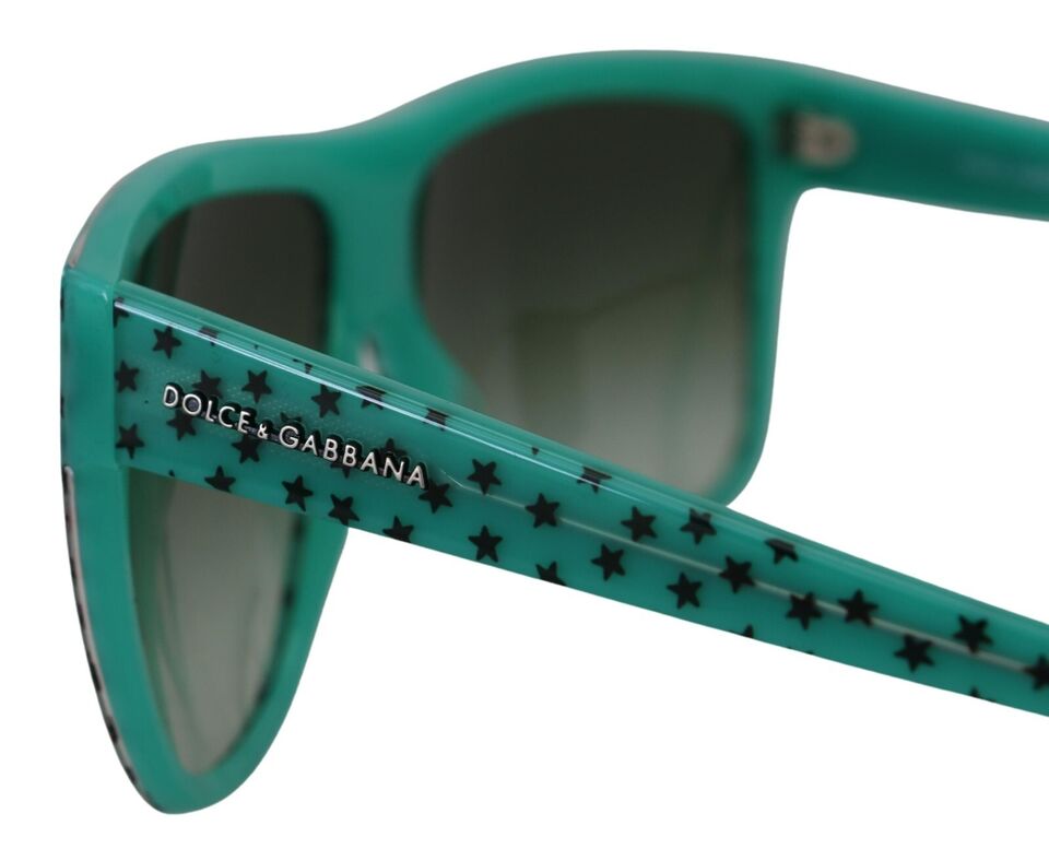 Dolce & Gabbana Grüne Sterne Acetat Square Shades Sonnenbrille