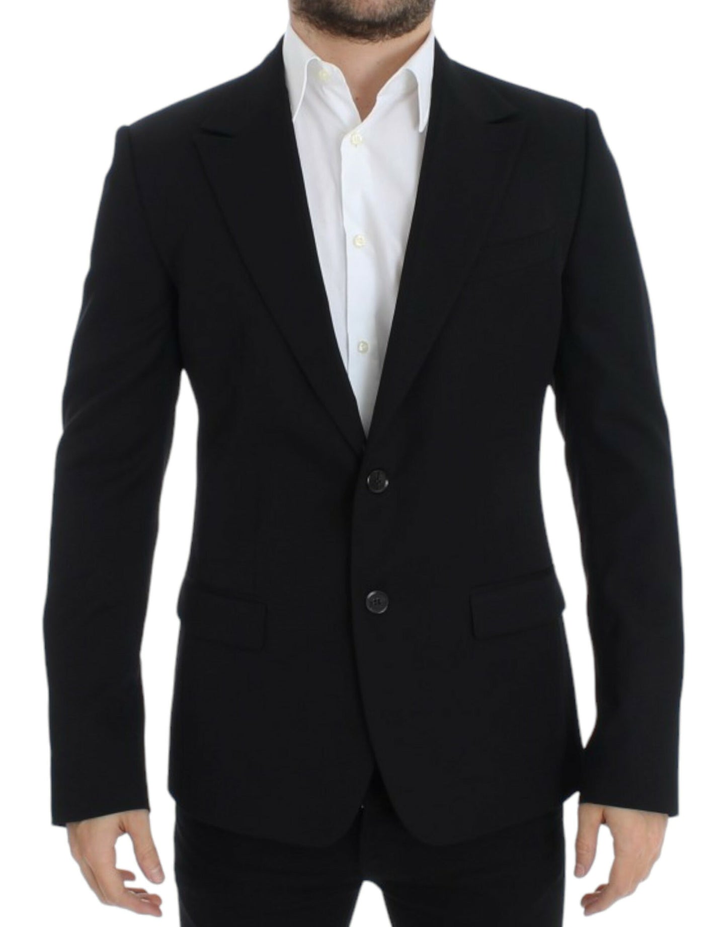 Dolce & Gabbana Schwarzer schmal geschnittener Wollblazer