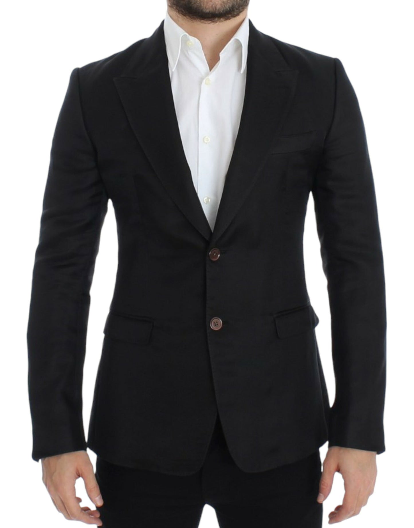 Dolce & Gabbana Schwarzer schmal geschnittener Seidenblazer