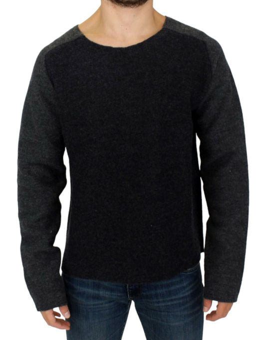 Costume National Grauer Pullover mit Rundhalsausschnitt aus Wolle