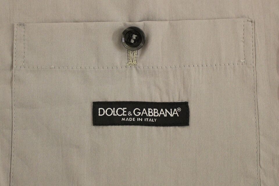 Dolce & Gabbana Graue Baumwollweste mit schmaler Passform und Knopfleiste