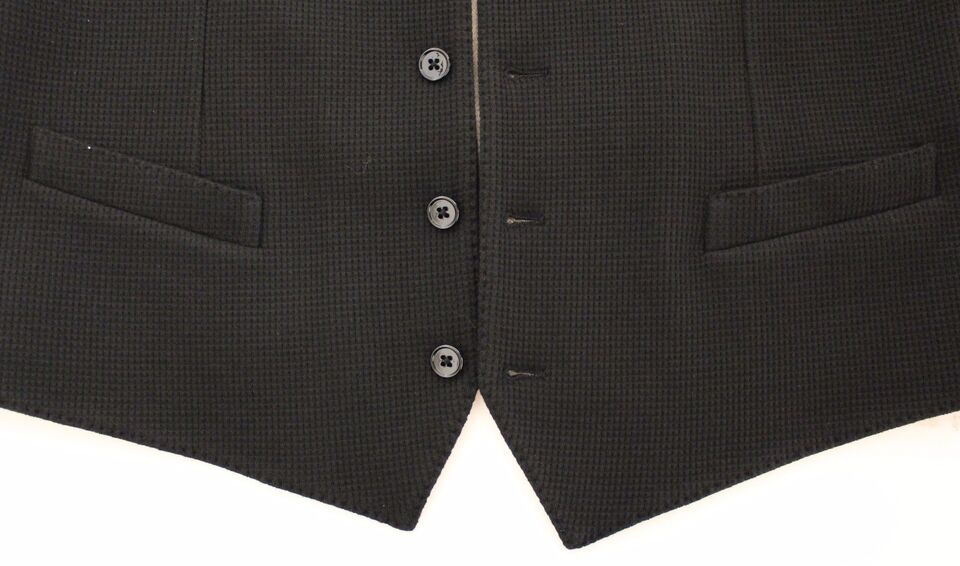Dolce & Gabbana Schwarzes Baumwollkleid Weste Blazer Jacke