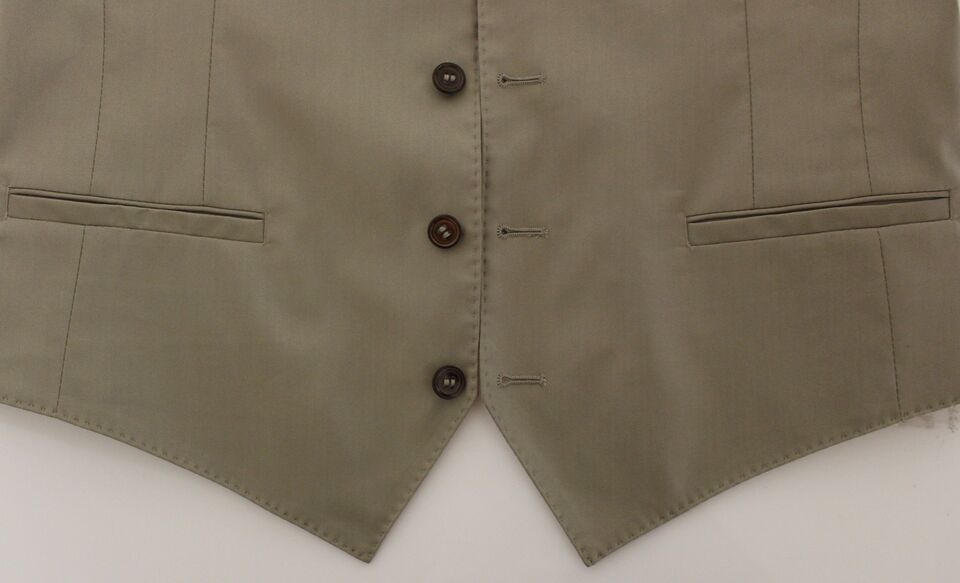 Dolce & Gabbana Beige Baumwolle Kleid Weste Blazer Jacke