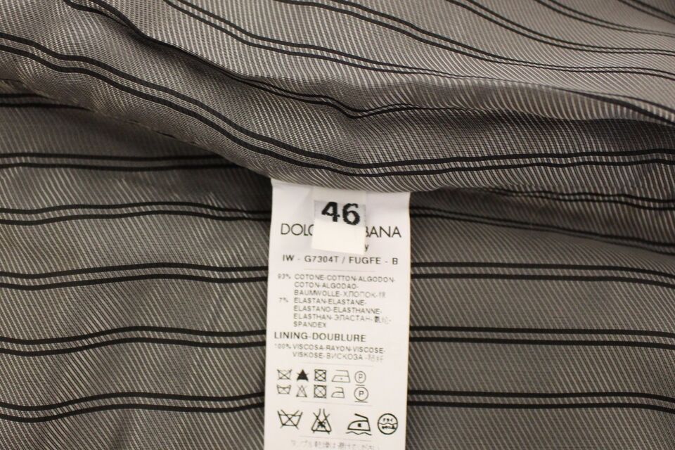 Dolce & Gabbana Graues Baumwoll-Stretch-Kleid Weste Blazer