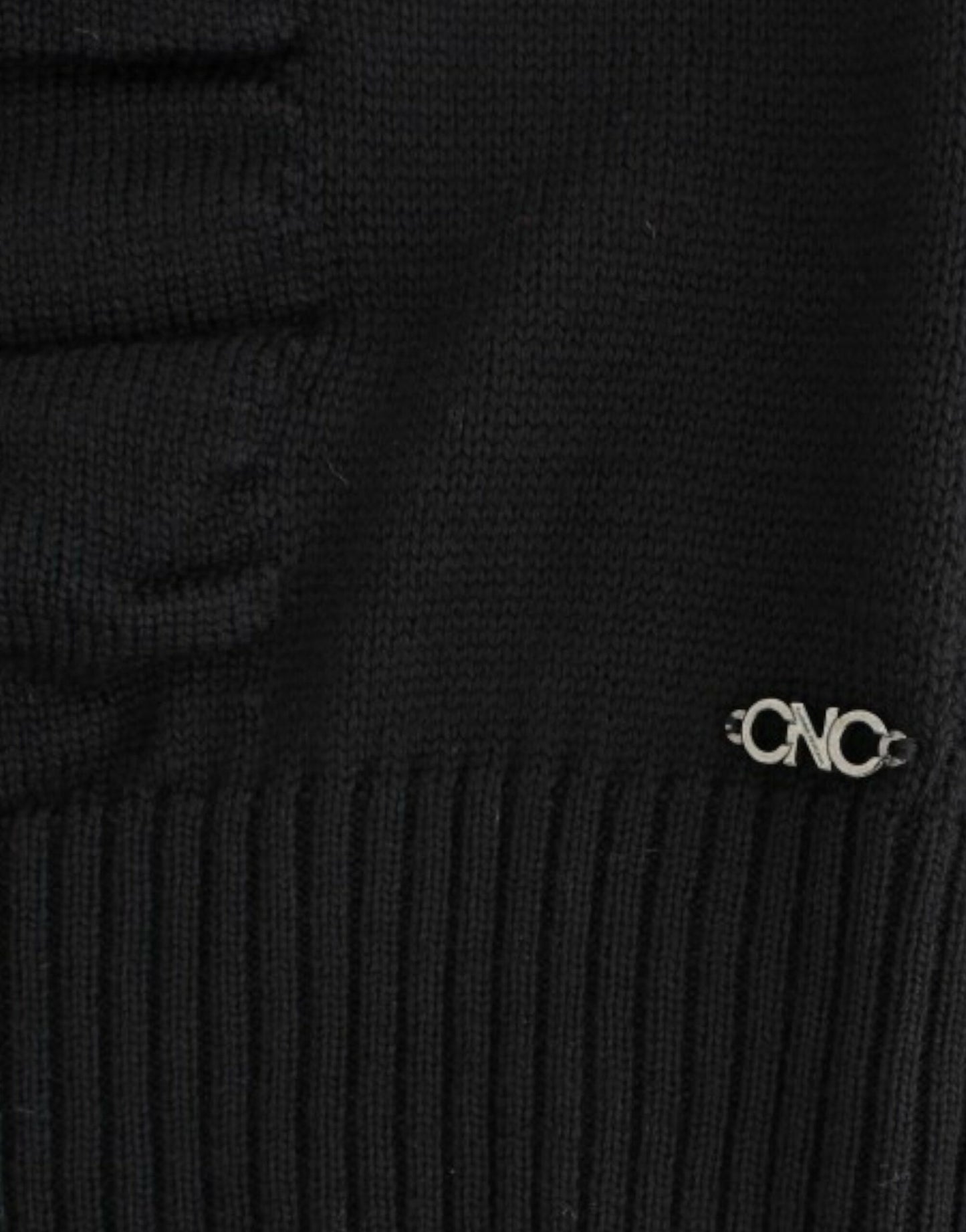Costume National Schwarzer Wollpullover mit V-Ausschnitt