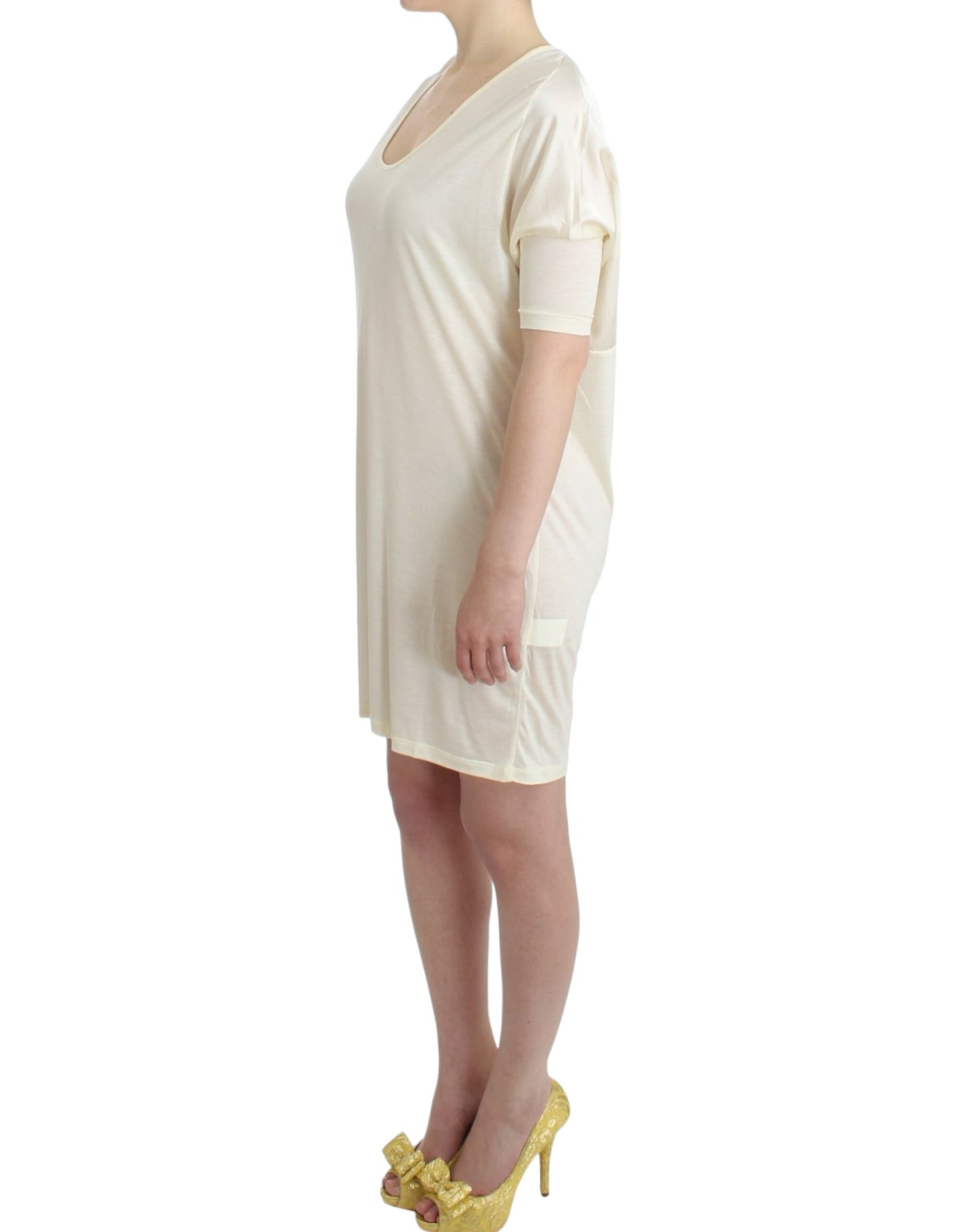Costume National Weißes Modal-Schlauchkleid