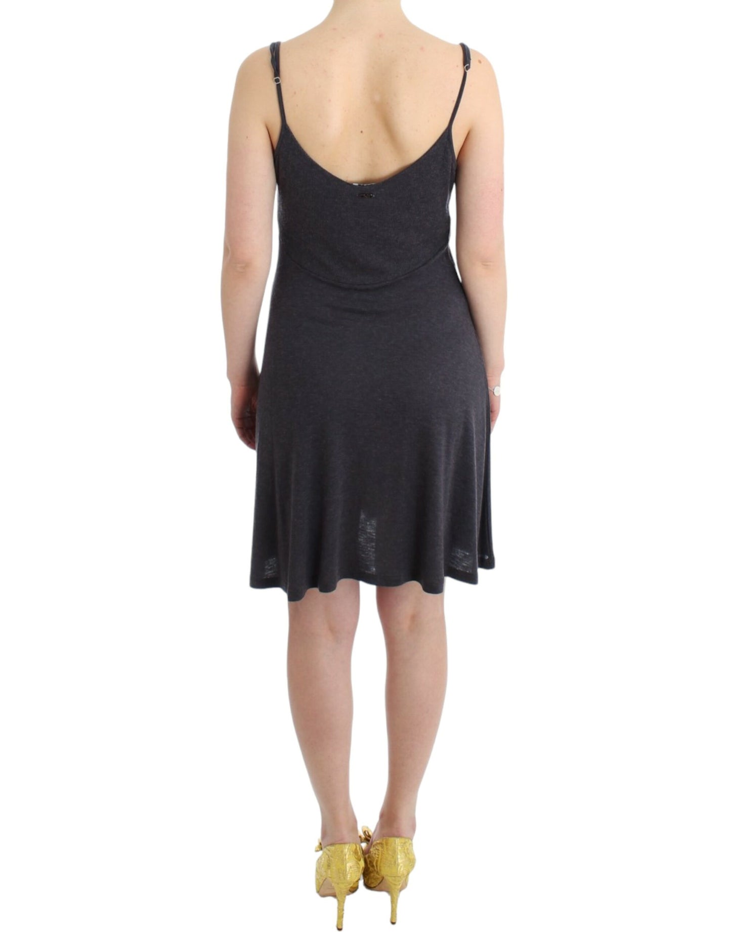 Costume National Graues Kleid in A-Linie aus Strick
