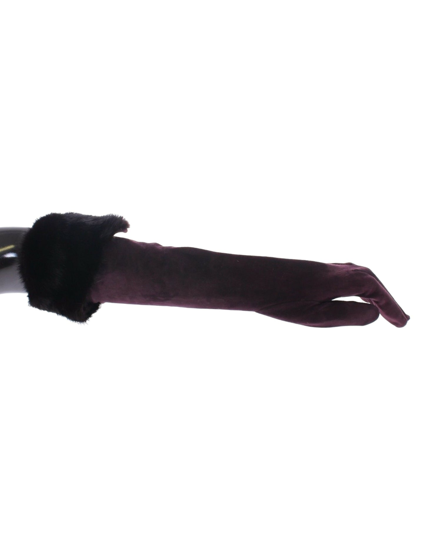 Dolce & Gabbana Lila Nerz Pelz Ziegenfell Wildleder Handschuhe