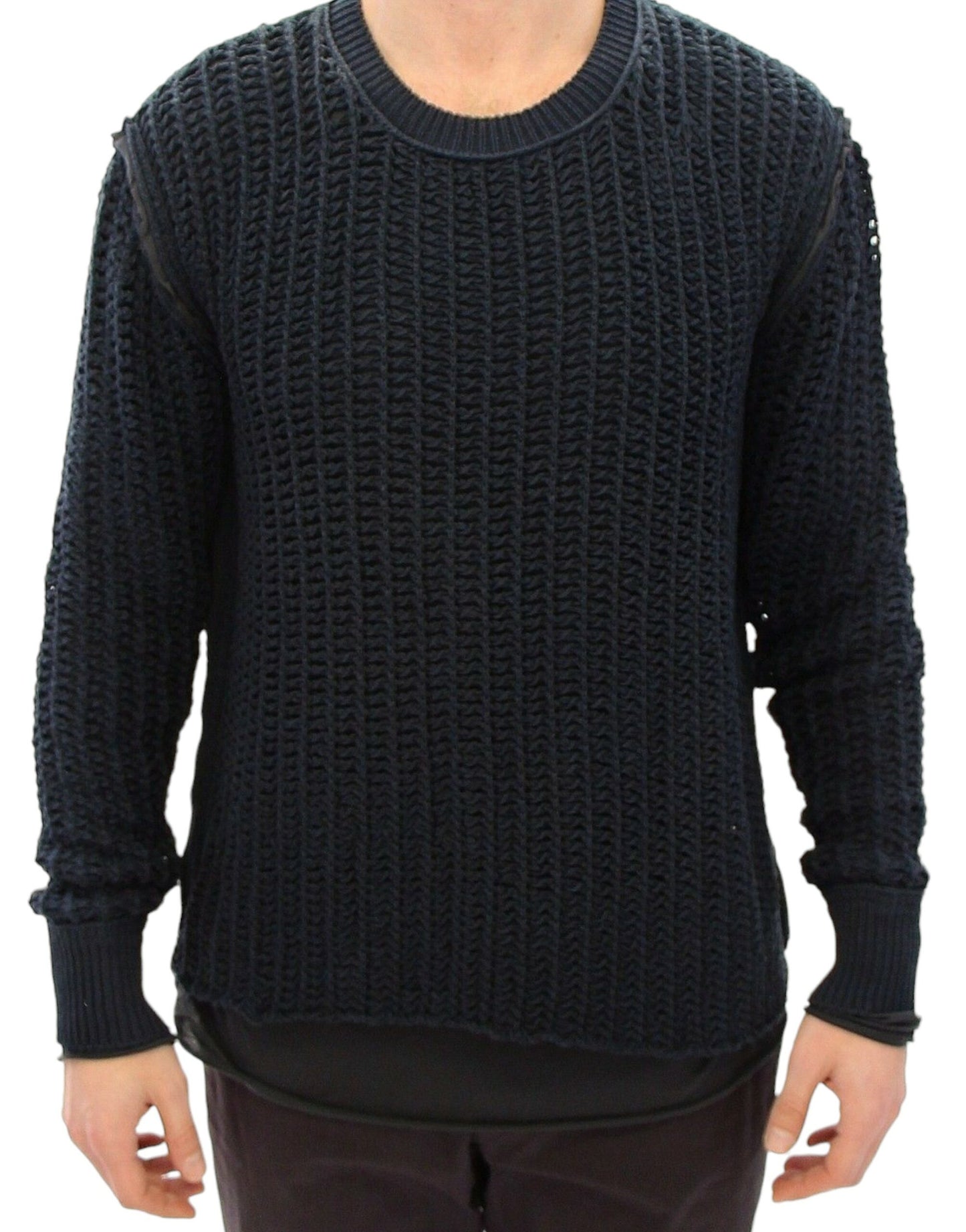 Dolce & Gabbana Blau Runway Netz Pullover Netzpullover