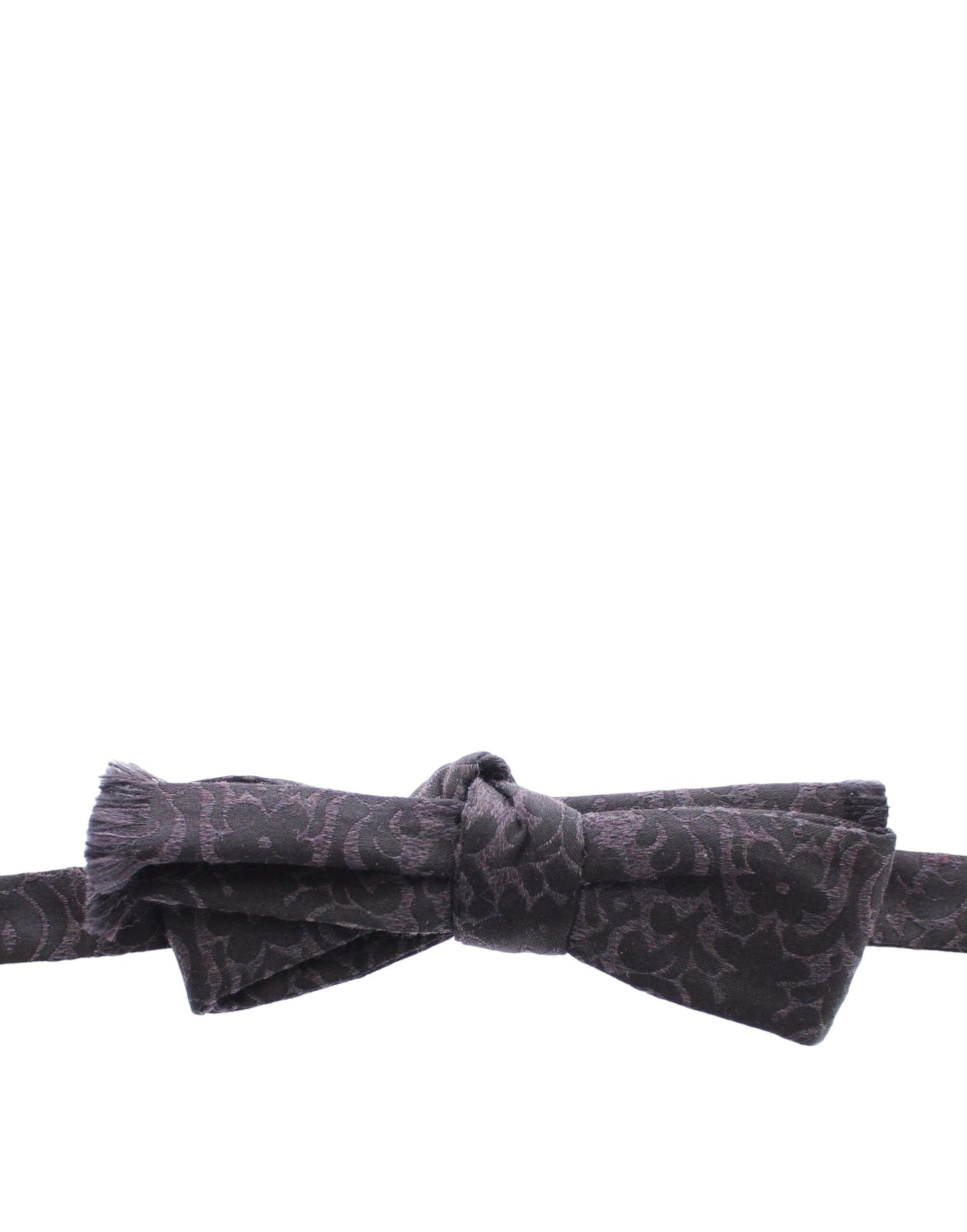 Dolce & Gabbana Graue Seidenfliege aus schwarzer Wolle