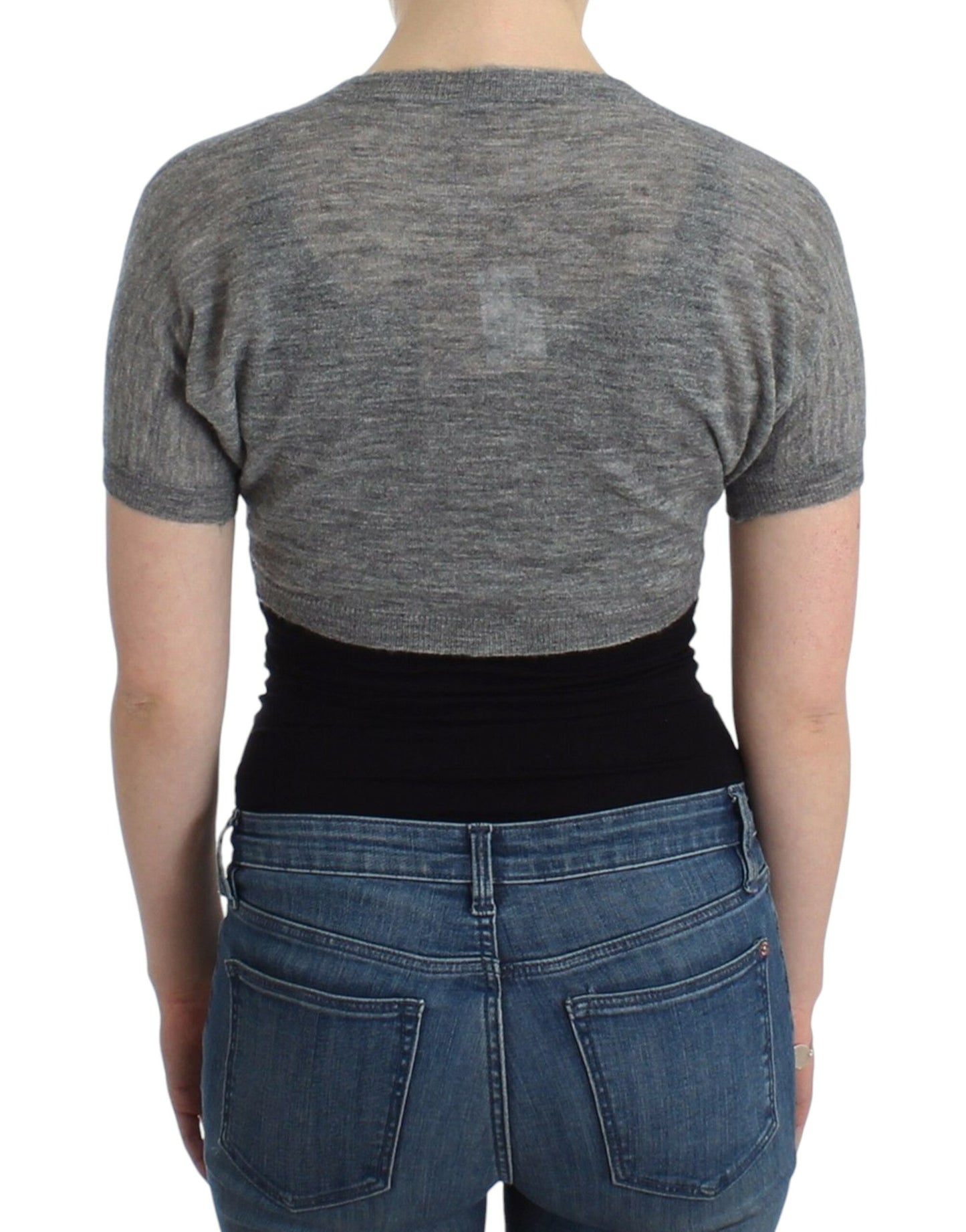 Ermanno Scervino Dessous Strickpullover Strickjacke Bolero Grau